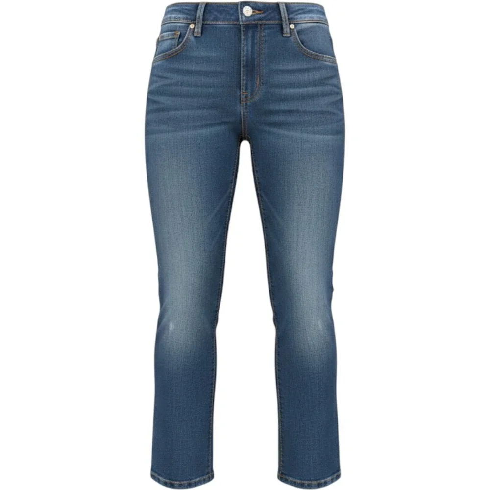 A.N.A Womens Jeans 28/6 Blue Straight Mid Rise Medium Wash Denim Solid 5 Pockets